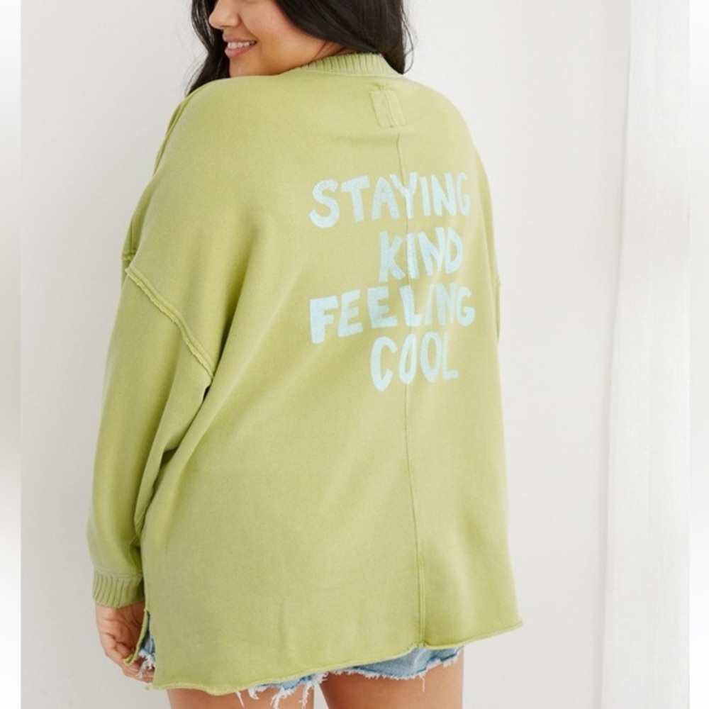 Aerie Down To Earth Everyday Distressed Oversized Sweatshirt